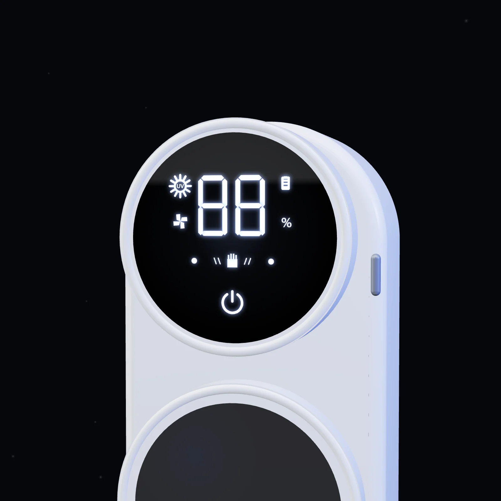 Macro of the round LED display and touch key